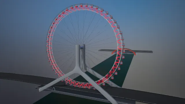 天津之眼 摩天轮 大桥 娱乐设施 公共设备