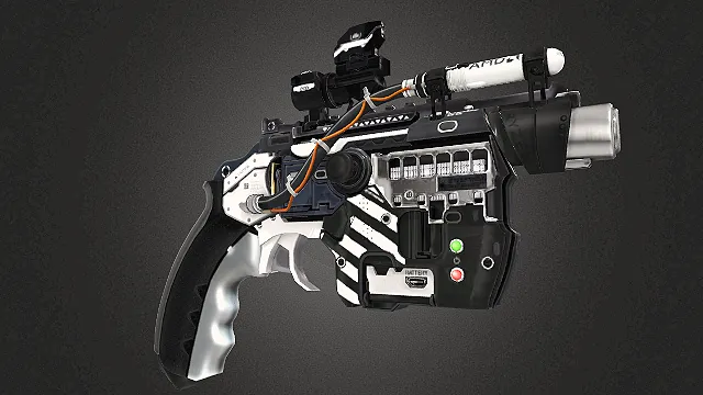 枪 手枪 科幻 朋克 黑白