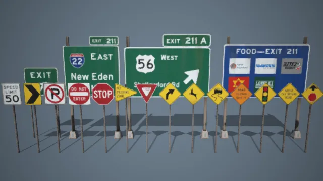 路牌 指示牌 标志 指引 国外高速