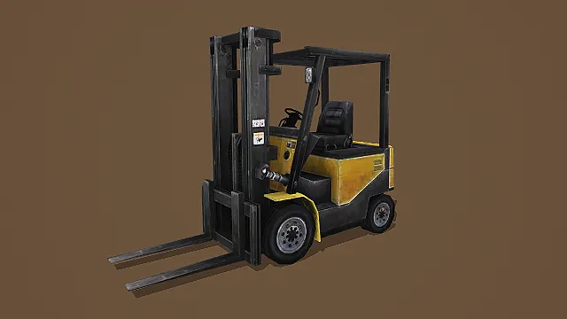 黄黑配色工业叉车3D模型