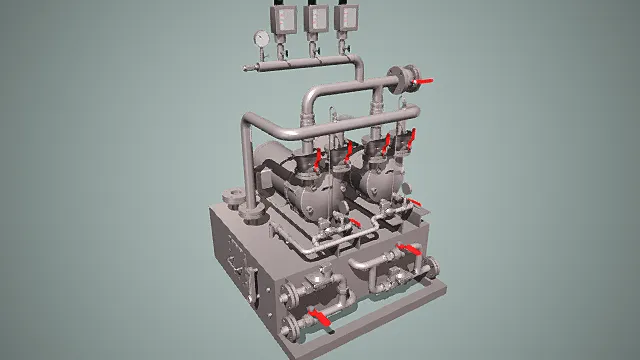 工业压缩机 机械设备3D模型