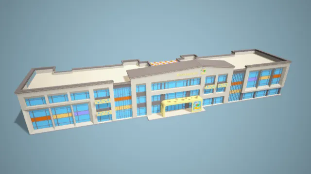 幼儿园 学校 卡通建筑 现代教学楼