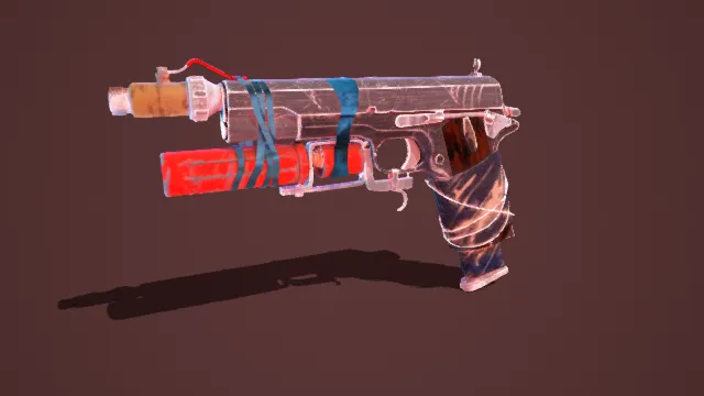 柯尔特Python“蟒蛇” .357 Magnum 后世界末日风改装手枪3D模型