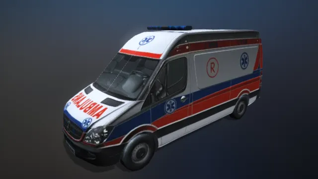 救护车 公共车辆 医院车 简易模型