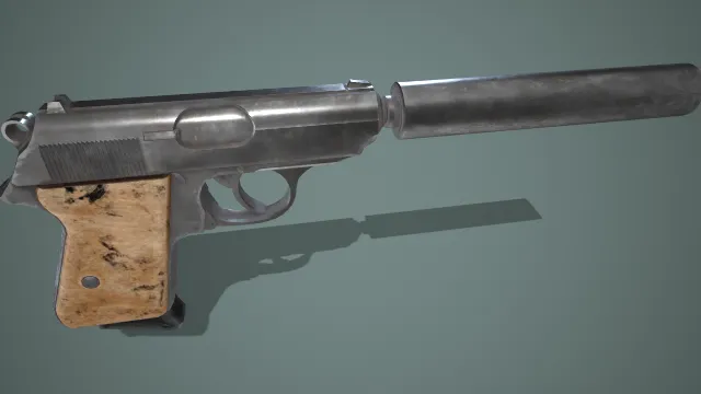 毛瑟警用手枪 木质握把 金属枪身 经典 德国造