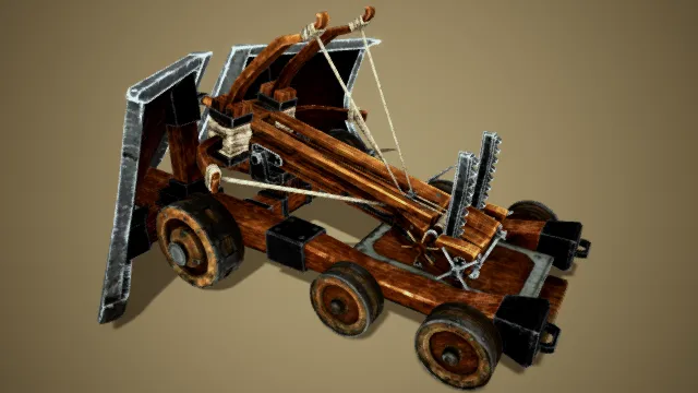 带盾牌的重型攻城弩炮