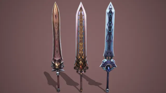 长剑 双刃剑 武器 魔法道具 装备 游戏道具库 同一多种不同贴图