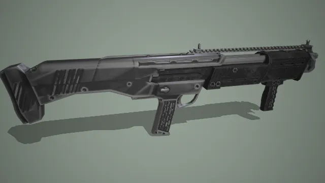 镂空战术枪械模型 战争 射击 武器 模型 pbr