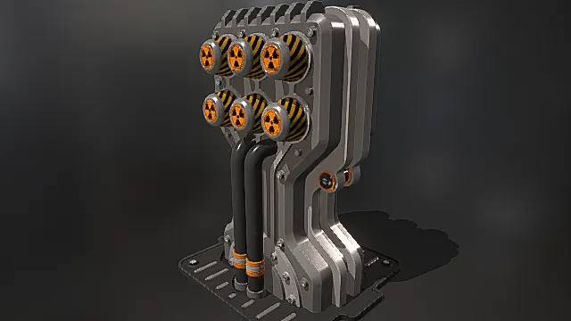 工业模型 警示牌 电箱 管道 阀门