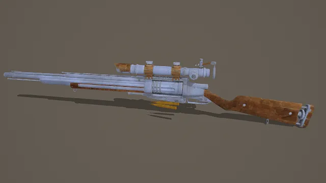 3D卡通风格狙击枪模型,创意设计(3D枪械、卡通风格、写实风,枪械设计主题)