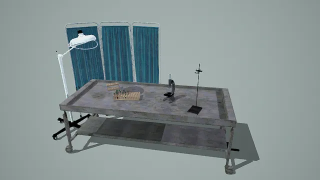 3D写实风尸检实验室场景模型,创意设计(3D场景、写实风格、科学主题,场景元素)