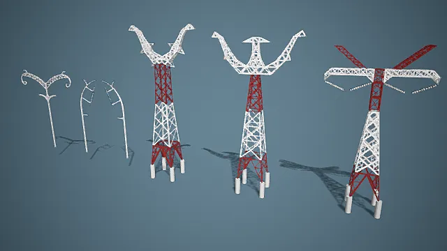 现代 电塔3D模型
