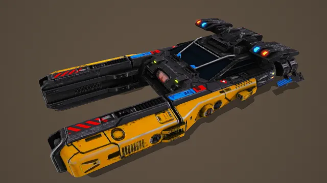 3D写实风格科幻飞行器模型,创意设计(3D飞行器、写实风格、科幻武器主题,飞行器元素)