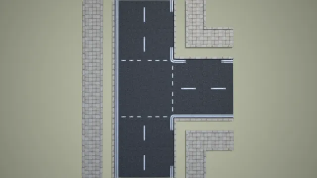 道路 地标线 道路线 写实贴图 路线标识 丁字路口