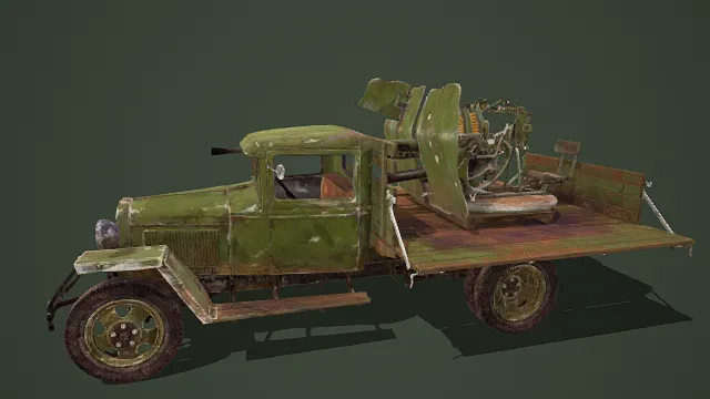 3D卡通风格复古军用车模型,创意设计(3D车辆、卡通风格、复古战争风,载具设计主题)