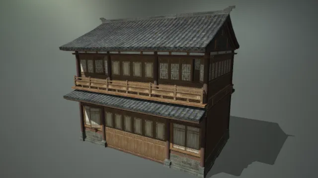 古代楼房 瓦房 木房子 历史建筑