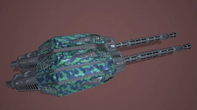 坦克炮管 武器模型 pbr模型 游戏模型