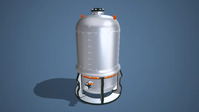 立式银色工业储罐3d模型