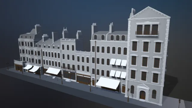 西方建筑 街边商店 中世纪建筑 小高楼