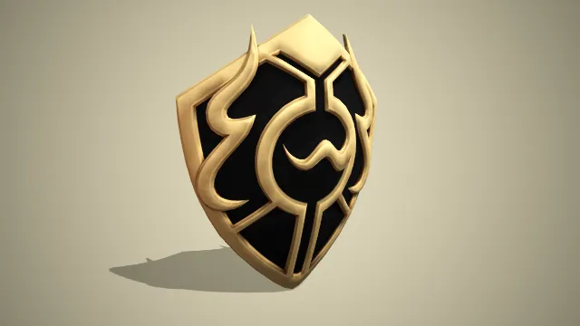 金色的铁盾，金色装饰勾边