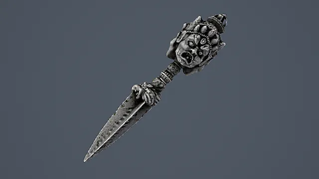 宗教风格忿怒尊金刚杵匕首3D模型