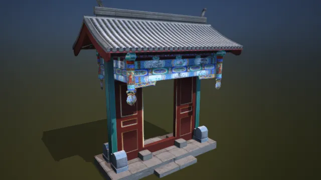 东方建筑风格 大门纹理 写实建筑 古代大门 历史建筑