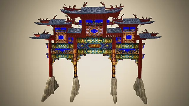 古牌坊 传统建筑 瓦片楼 牌坊门 东方古代建筑