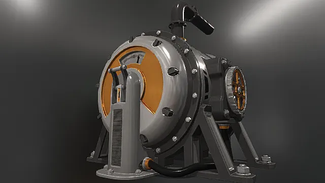 工业模型 散热器 管道 警示牌 燃料