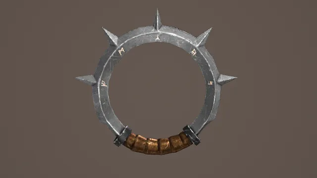 奇幻风格带刺圆环武器3D模型