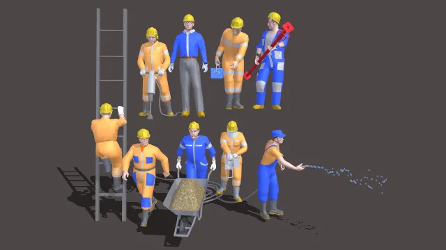 工人施工队农民工维修工