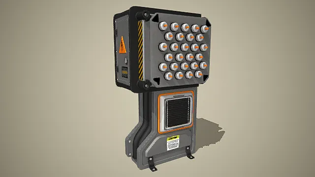 现代工业高压电箱连接器 机械设备 精准写实3D模型