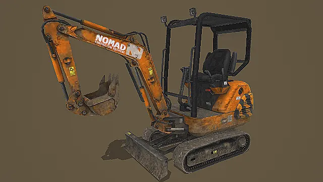 NOMAD品牌写实小型挖掘机3D模型