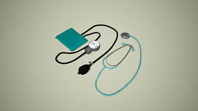 听诊器 医疗设备 简易3D模型