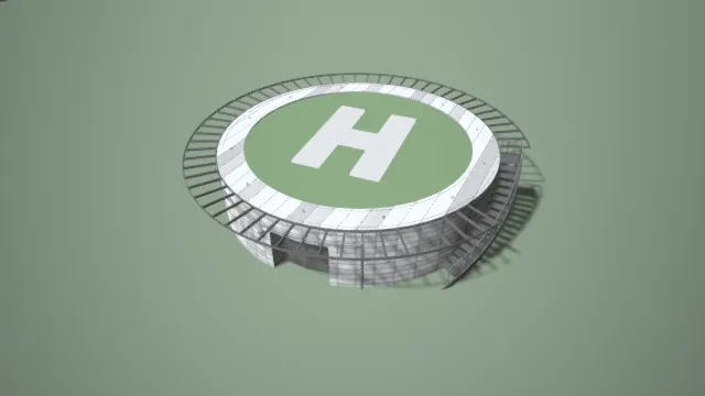 停机场 建筑 无人机停机坪或直升机