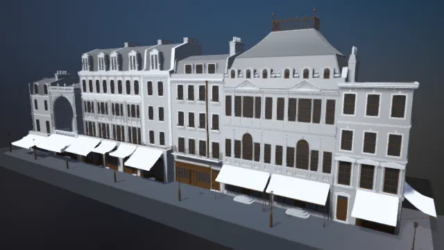 街边商店 西方建筑 维多利亚建筑 复古建筑