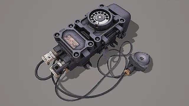 复古工业风转盘式电话机3D模型