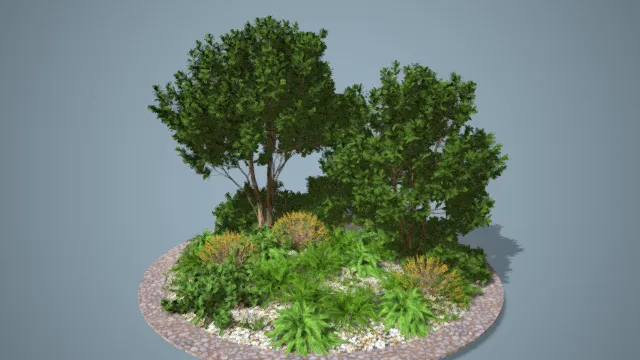 园区绿化 植被 写实植物 树木 花草组合 绿化绿色植物