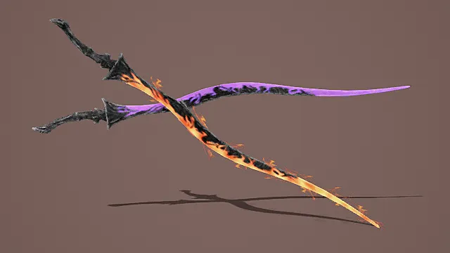 奇幻风格双属性舞者弯刀3D模型