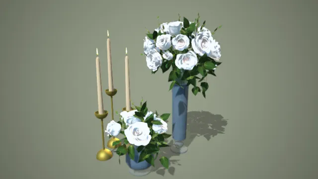 花瓶 玻璃瓶 花束 插花 蜡烛 室内摆放 装饰 花卉 居家装饰