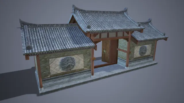 小门 写实模型 写实风格 建筑模型 古风建筑