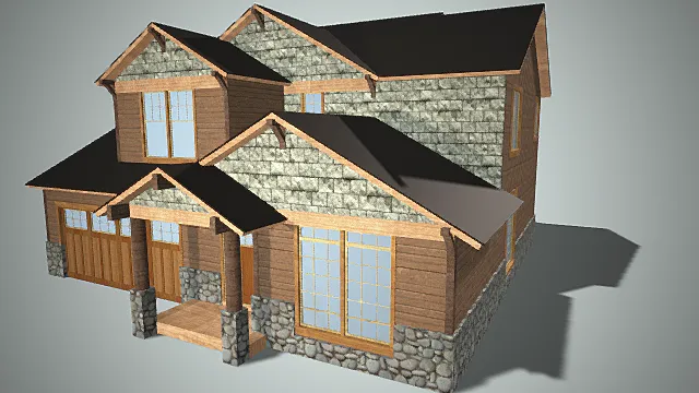 欧式 城堡 独立别墅 3D建模