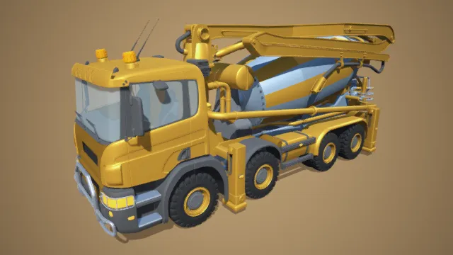 水泥罐车 工程车辆 施工