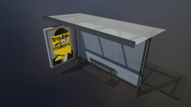 公交站牌 玻璃亭 等候亭 广告亭 公交站 候车站