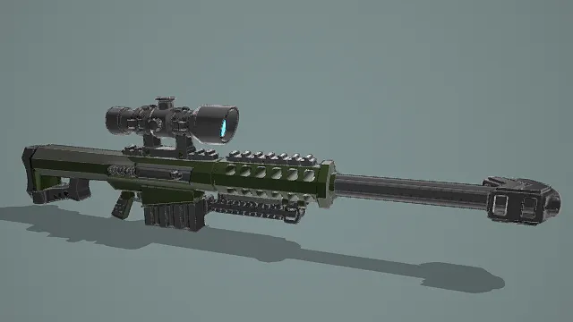 3D写实风格狙击步枪模型,创意设计(3D枪械、写实风格、硬核军事风,武器设计主题)