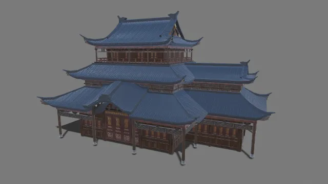 写实建筑 古风建筑 古风模型 建筑模型 