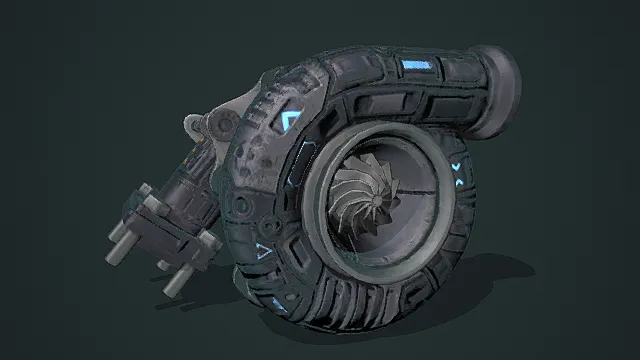 科幻涡轮增压器 3D模型