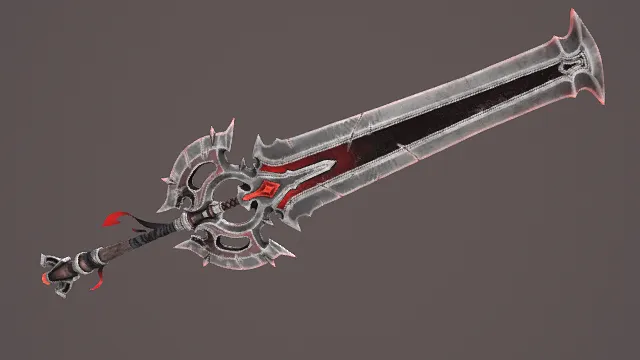 暗黑奇幻风格血色巨剑3D模型