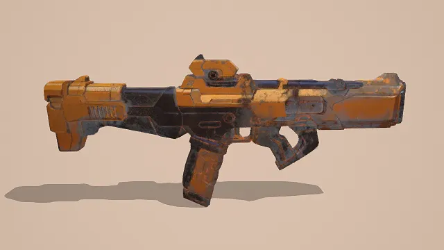 3D卡通风格枪械模型,创意设计(3D枪械、卡通风格、酷飒科幻风,枪械设计主题)