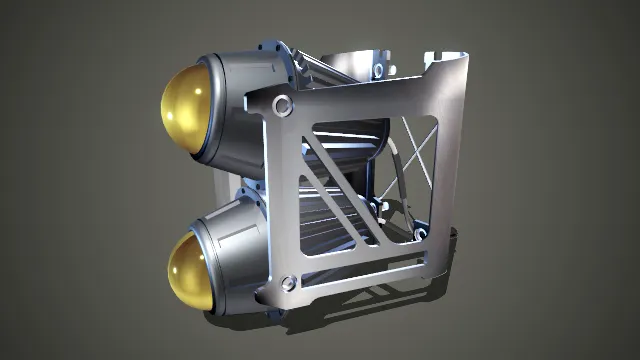 一组工业感十足的双灯组合模块化模型