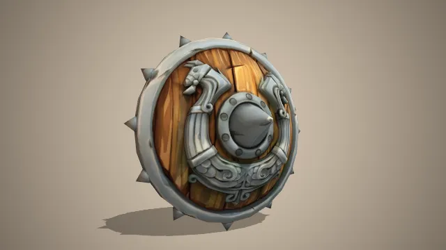 铁包边,中间装有铁刺的护盾